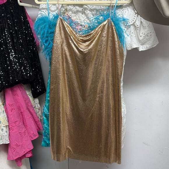 Alice and Olivia Rose Gold Metal Dress - Picture 1 of 3